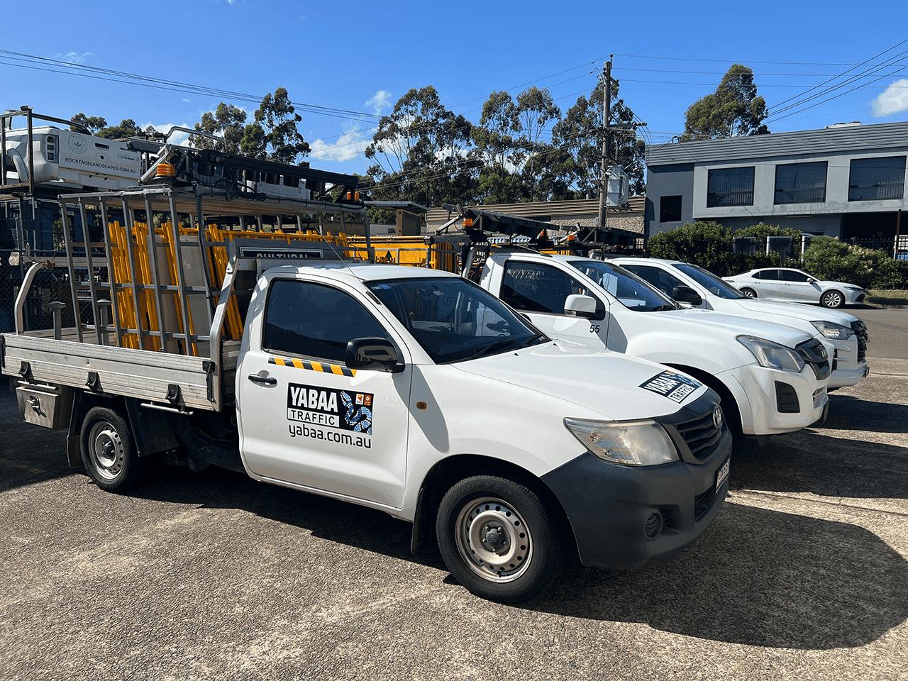 Fleet of Yabaa traffic control vehicles