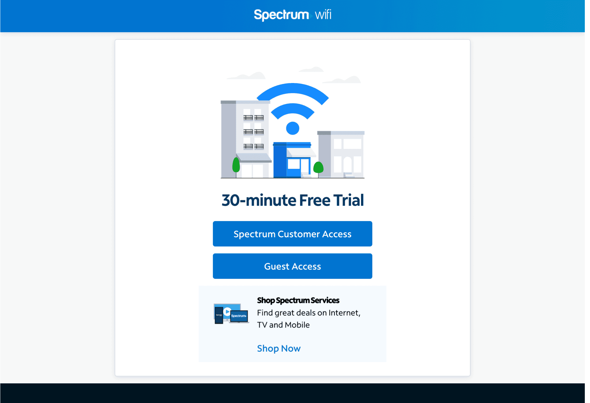 WIFI portal landing