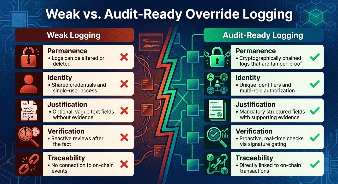 Weak vs Audit-Ready Override Logging: Key Differences for Compliance