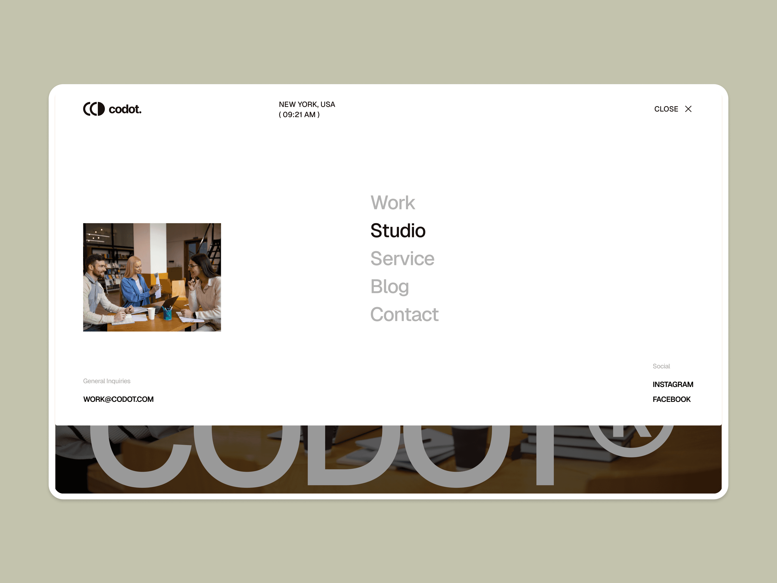 design studio framer template