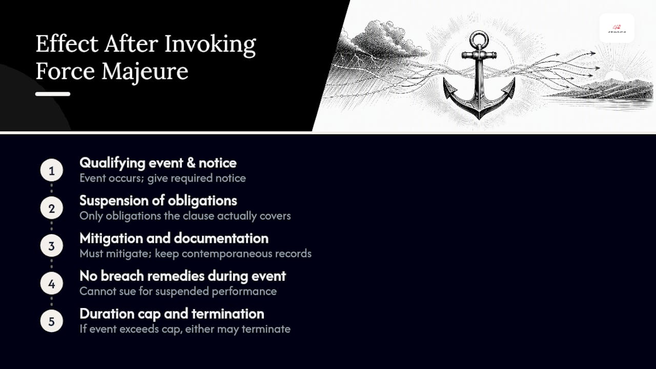 Force majeure invocation and termination process