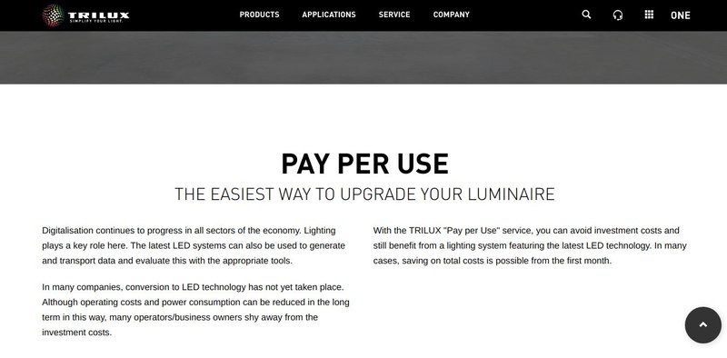 Pay per use lighting - Trilux