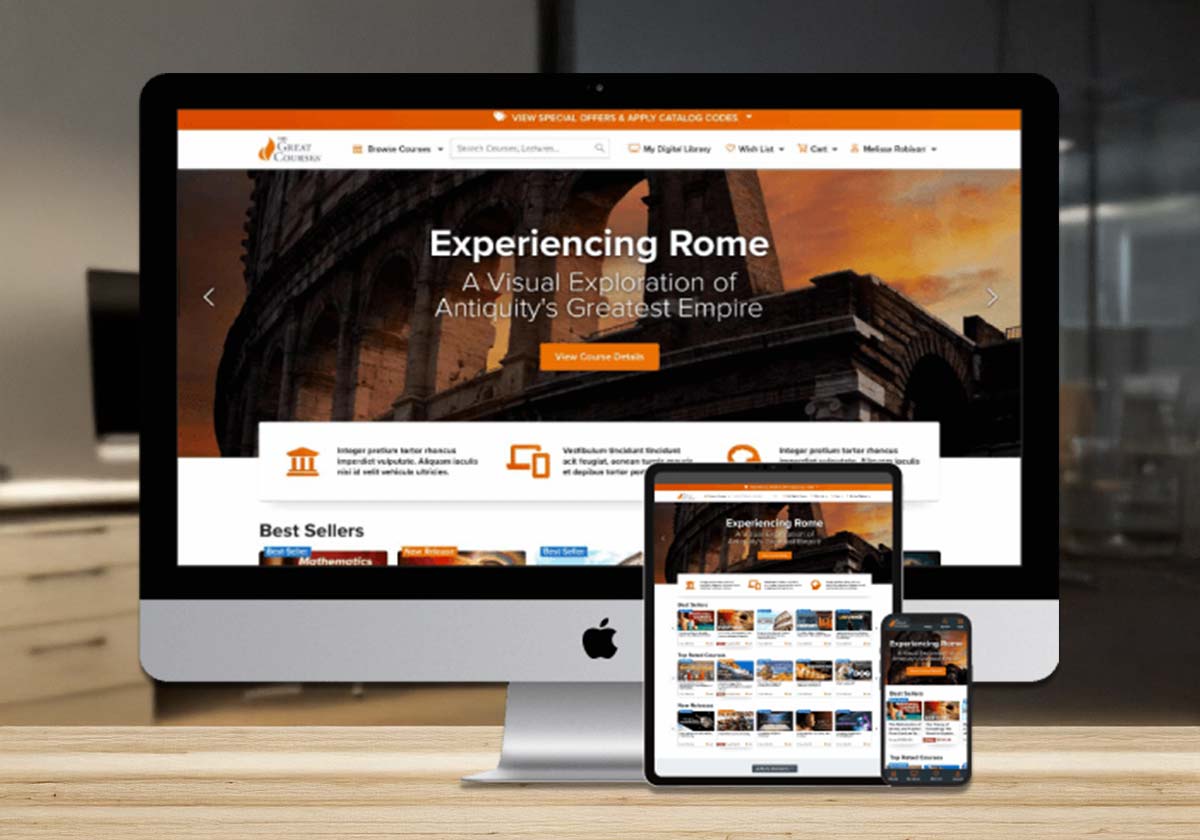 Thumbnail Image of The Great Courses e-commerce responsive website design