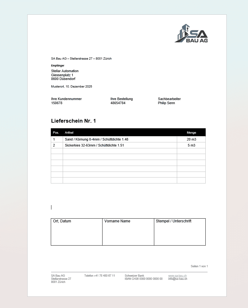 Ausschreibungsübersicht