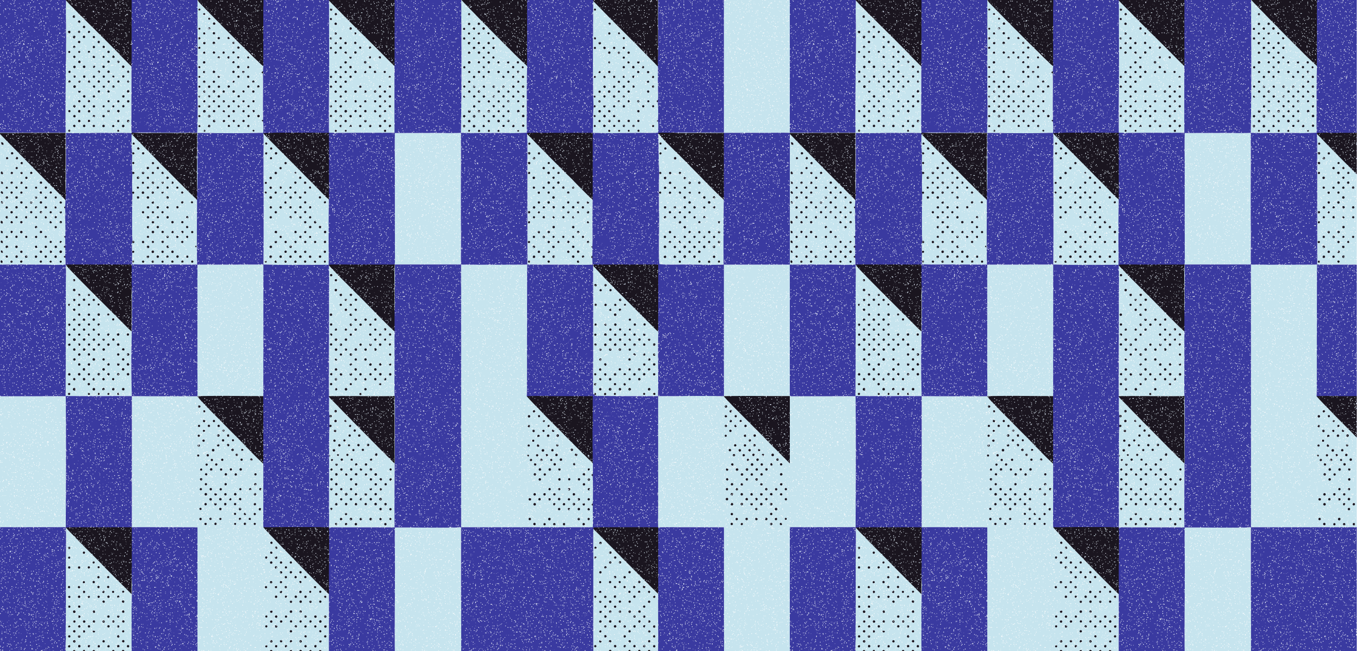 Decorative geometric blue and black patterned background.