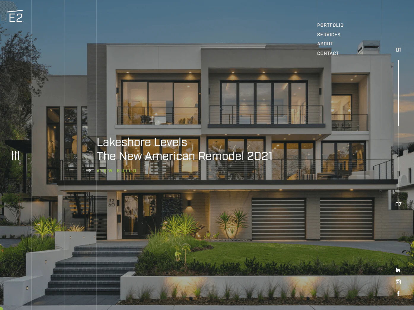 E2 Homes website design, construction example