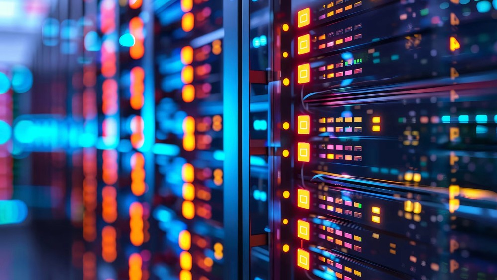 Red digital warning symbol glowing on a circuit board interface, representing active ransomware exploitation of the VMware ESXi CVE 2025 22225 vulnerability and hypervisor compromise.
