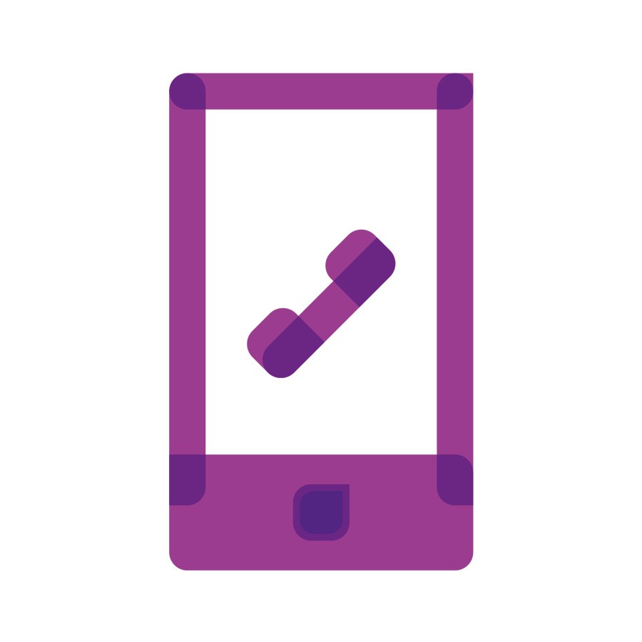 Stylized icon of a mobile phone