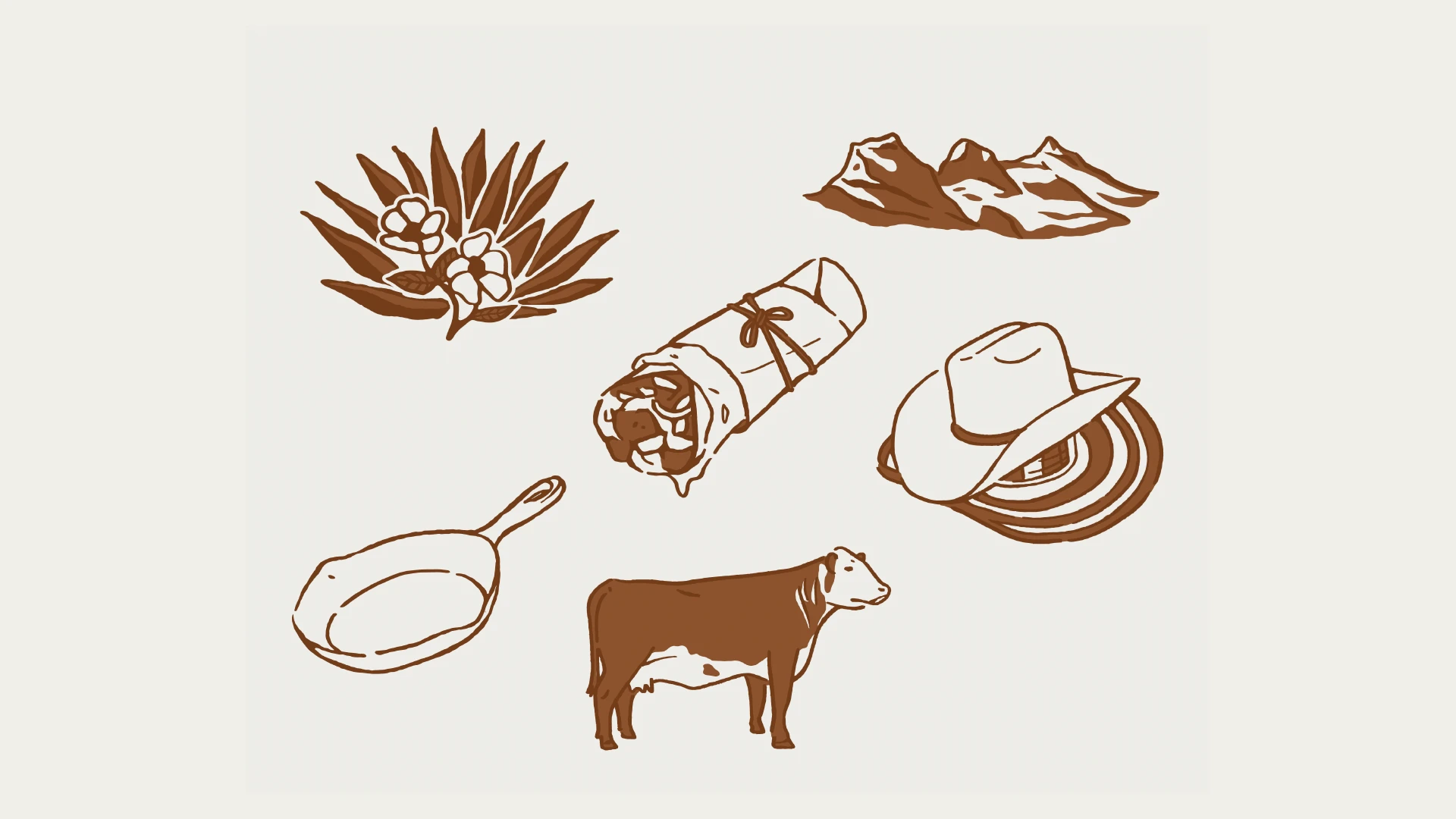 BertaBurritos custom illustrations combining Venezuelan and Alberta-inspired imagery