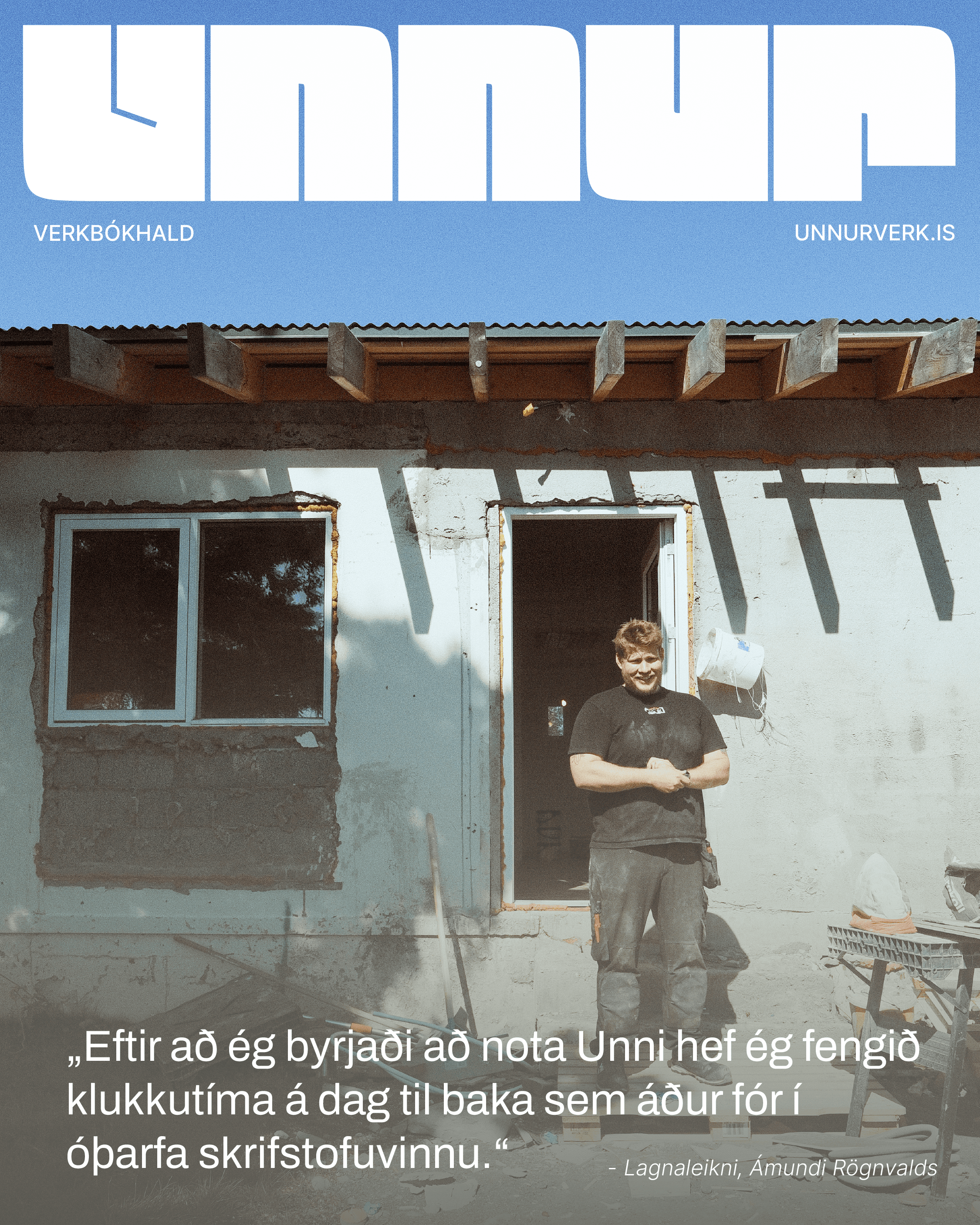 Starfsmenn Lagnaleikni að störfum á verkstað