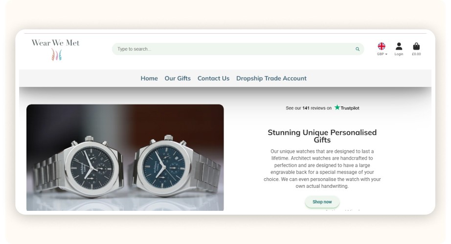 Wear We Met homepage