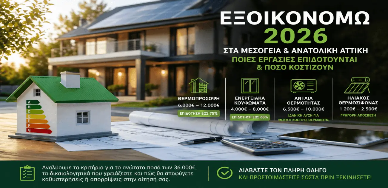 Εξοικονομώ 2026: Εργασίες και επιδότηση στα Μεσόγεια