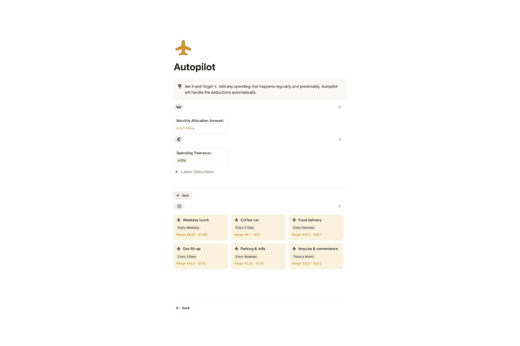 Template Autopilot Page