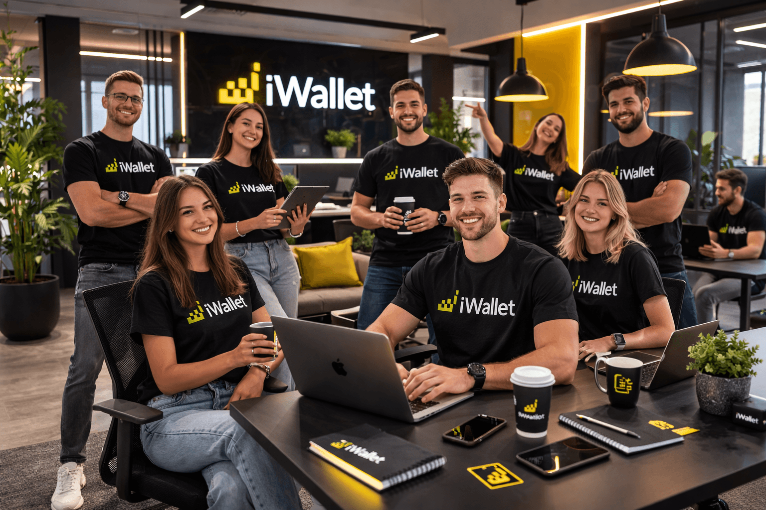 A candid photo of four friends