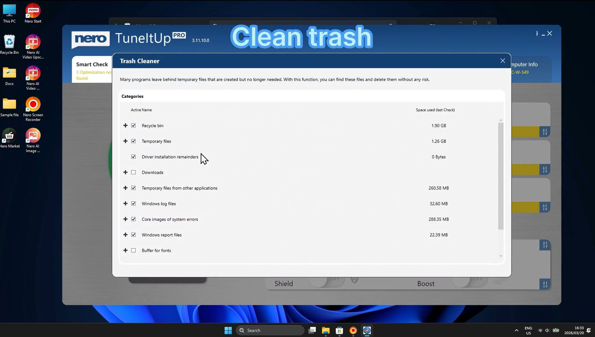 Trash Cleaner Interface