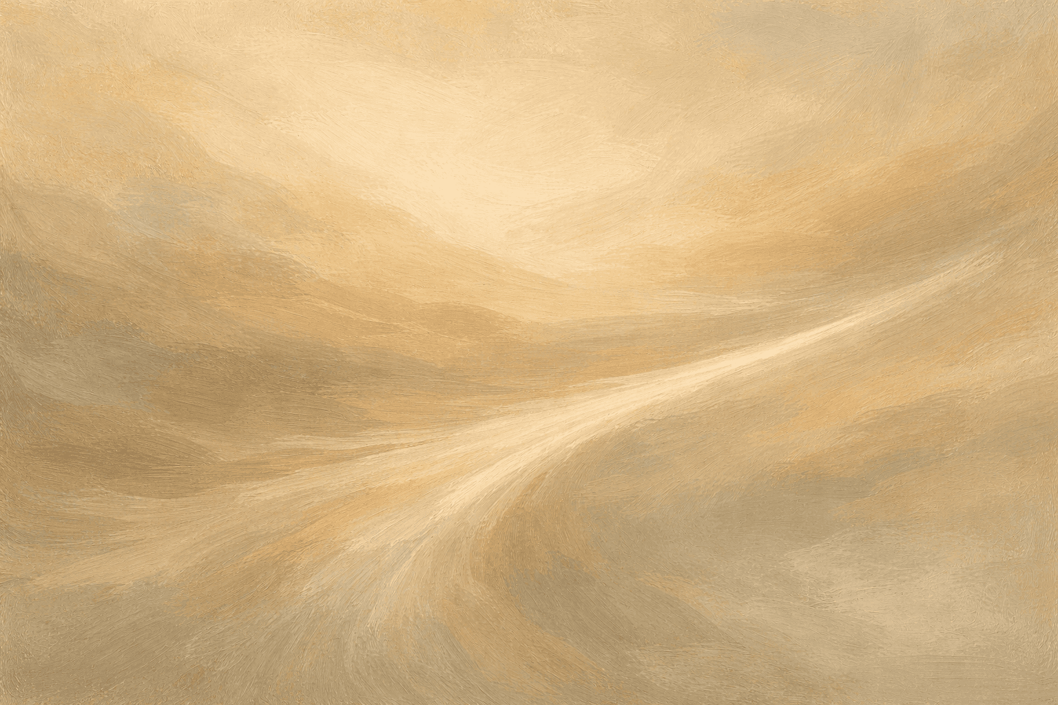 Abstrakte Illustration in sandfarbenen Nuancen mit fließenden Linien und Lichtakzenten. Symbol für Bewegung, Reduktion und klare Richtung in einer komplexen Umgebung.