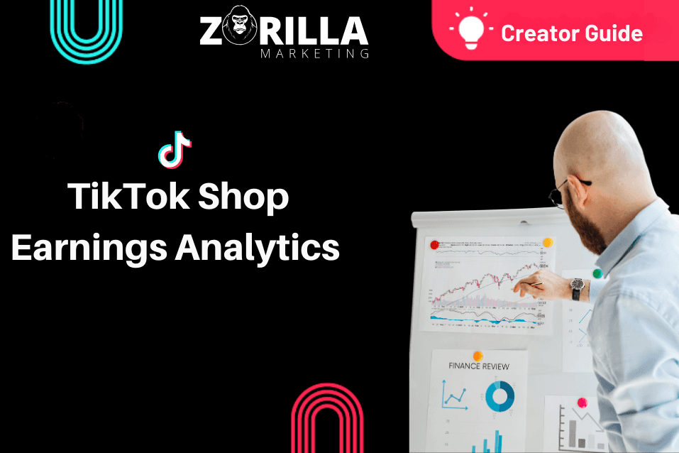 Creator guide cover highlighting TikTok Shop Earnings Analytics dashboard for tracking commissions, revenue trends, and content performance insights.