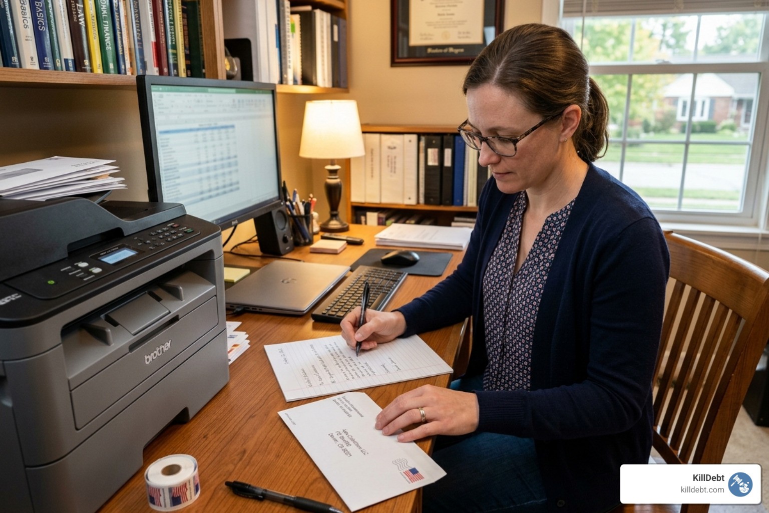 Debt validation letter being prepared for mailing - Illinois debt collection statute