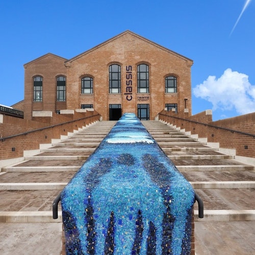 External staircase with mosaic