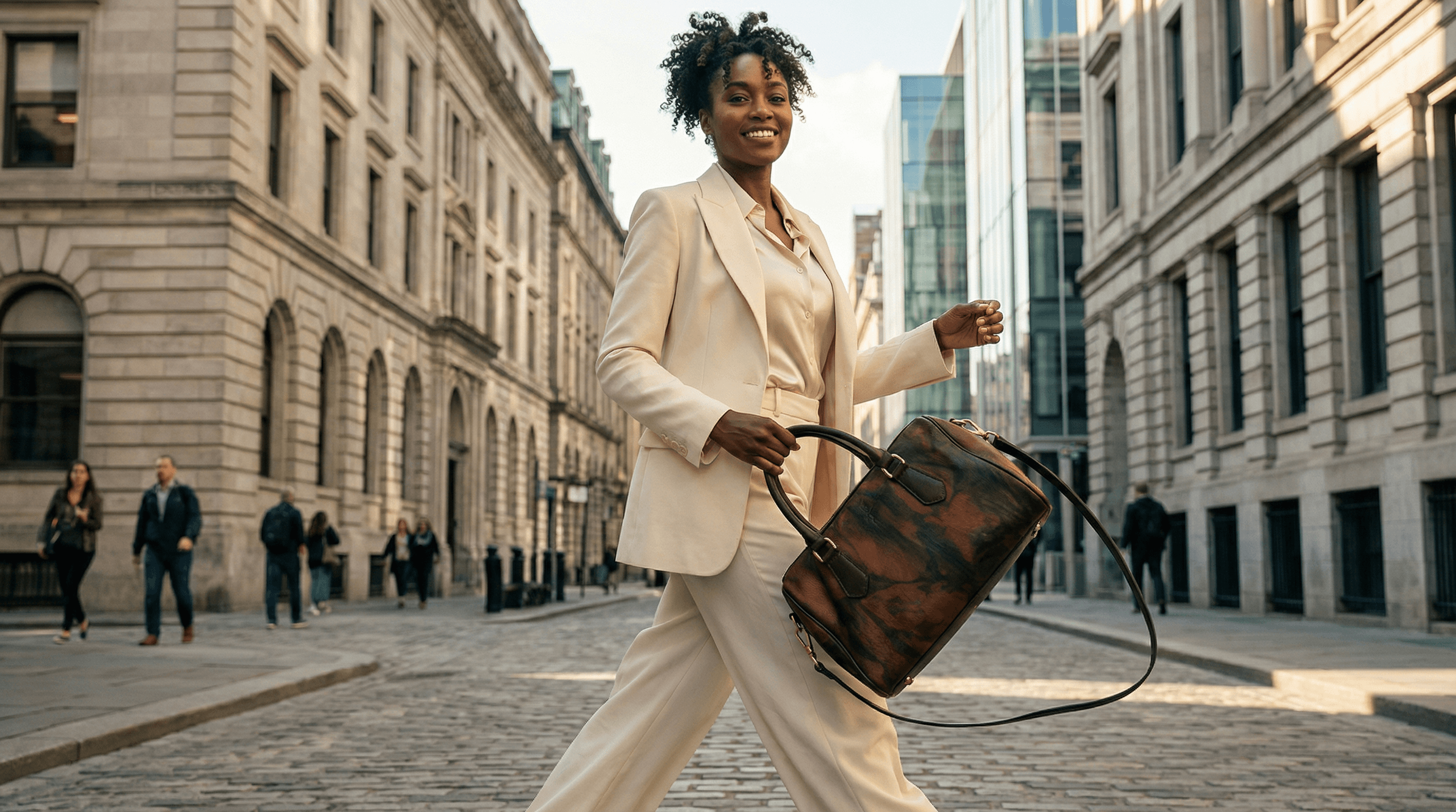 Woman in white red dress