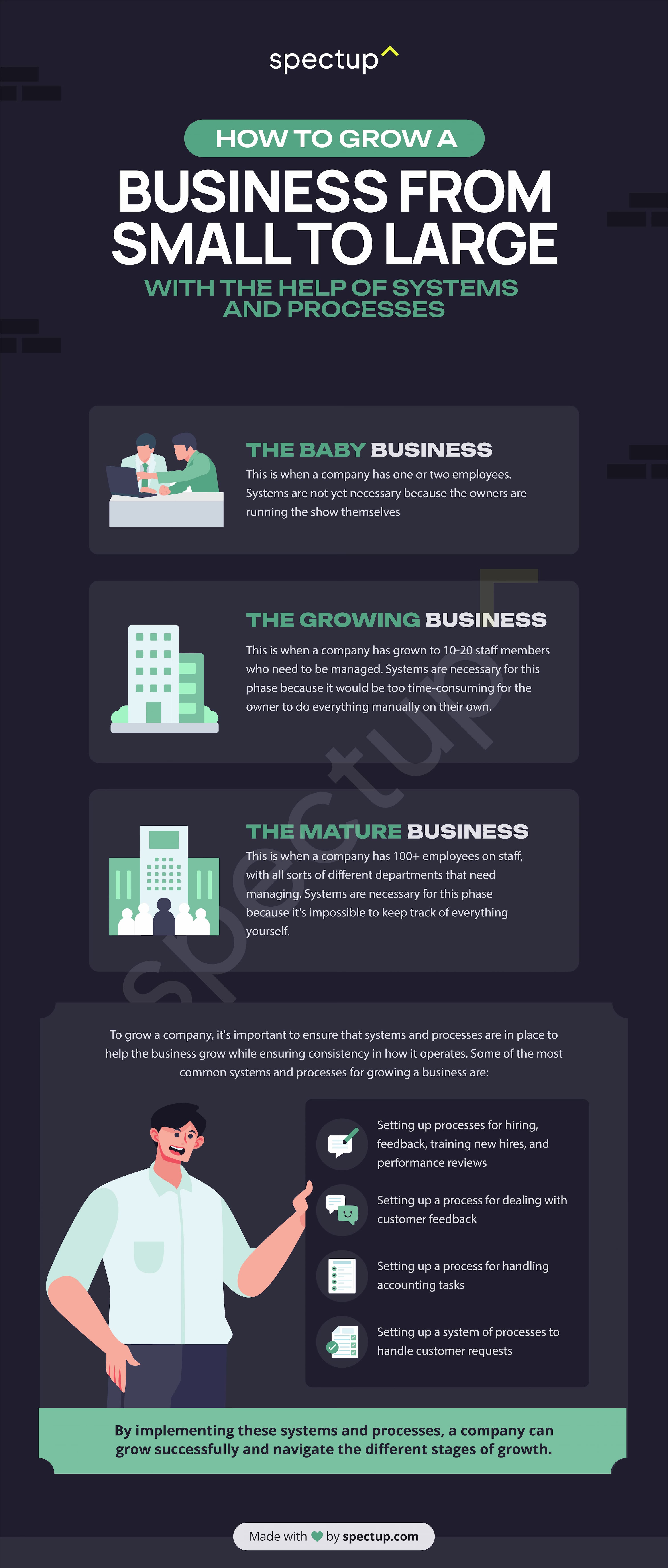 Infographic: How to Grow a Business from Small to Large with the Help of Systems and Processes