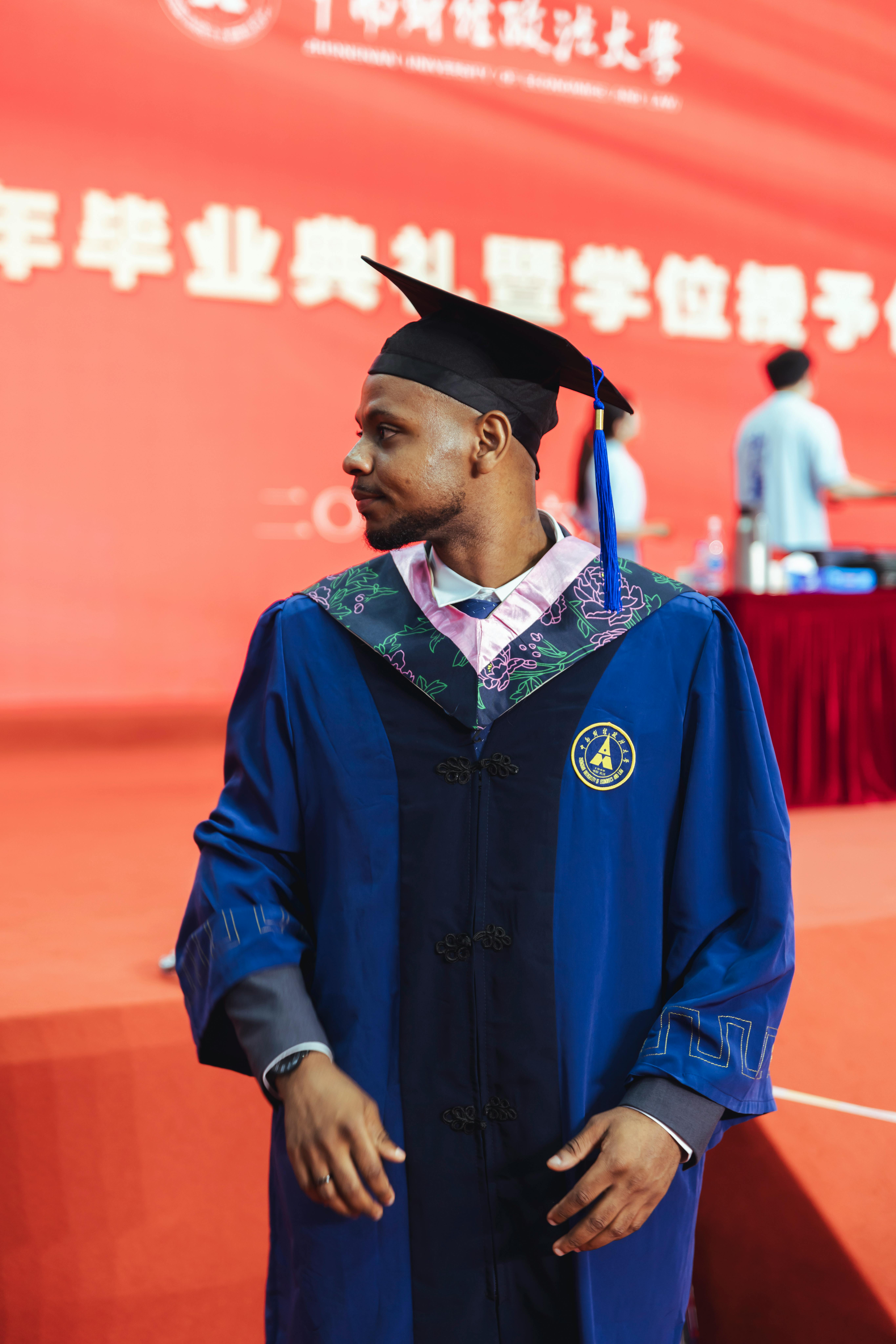 International student graduating from a Chinese university with a master's degree