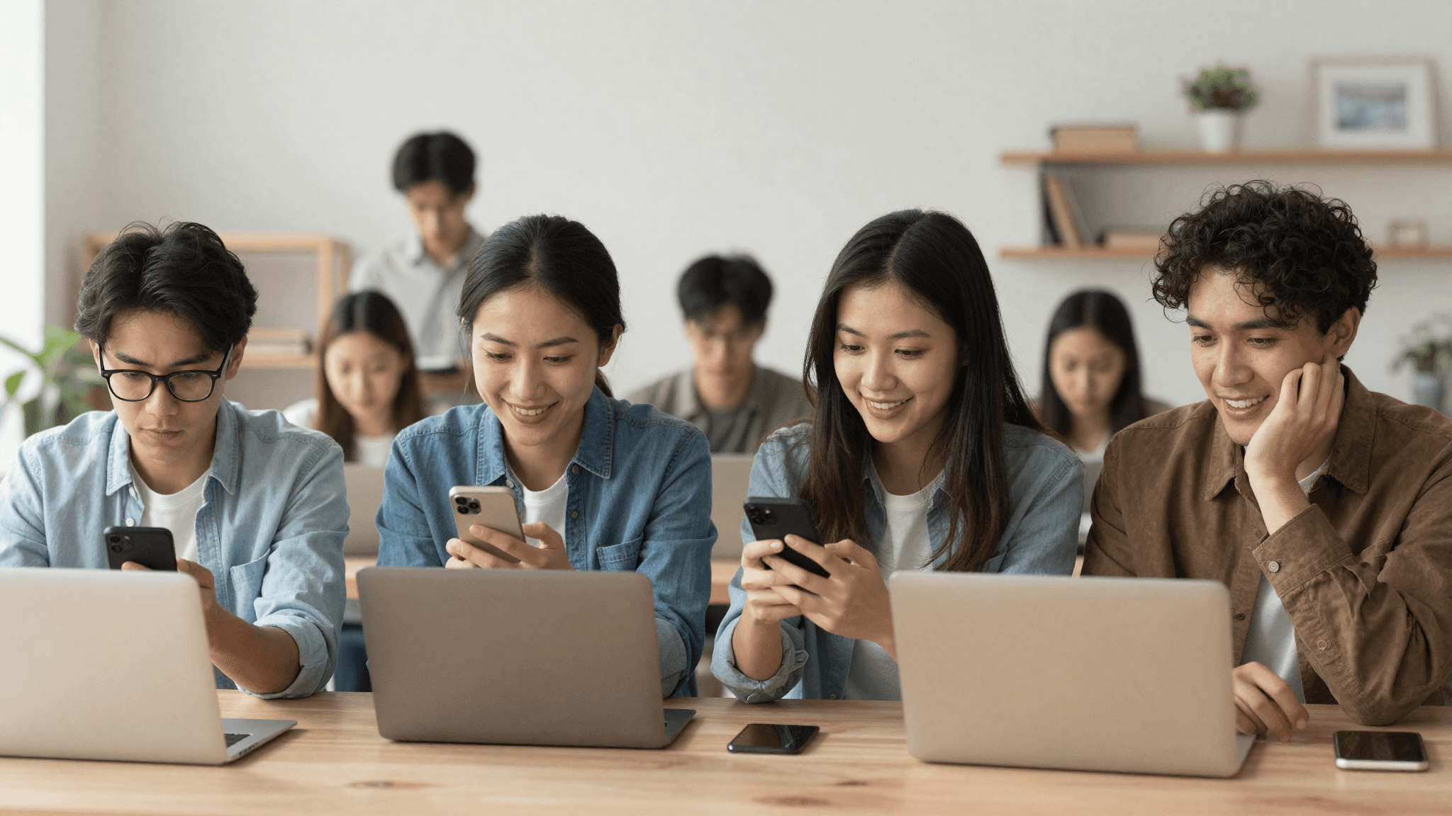 a group of people sitting around a table