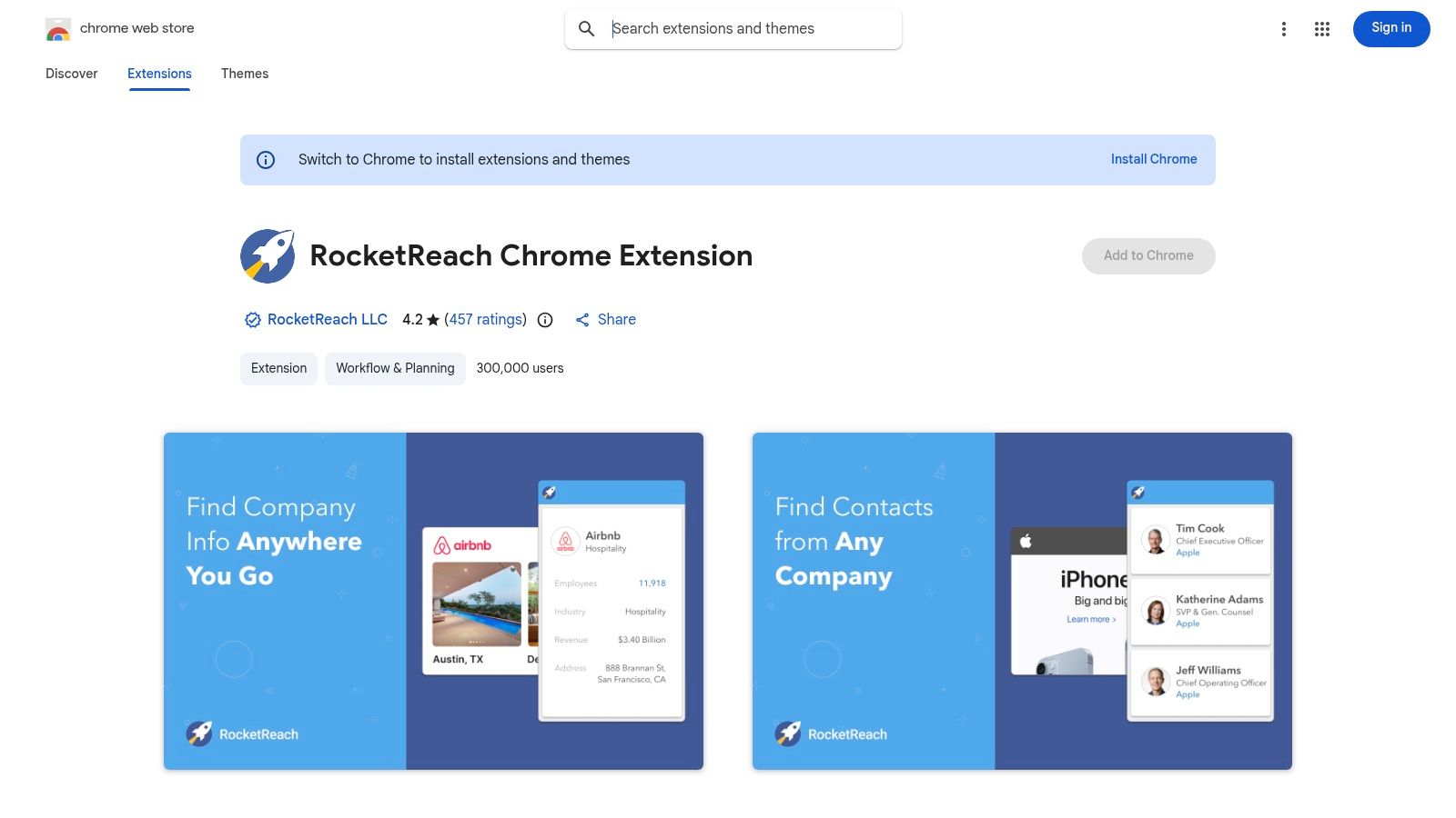 RocketReach Chrome Extension