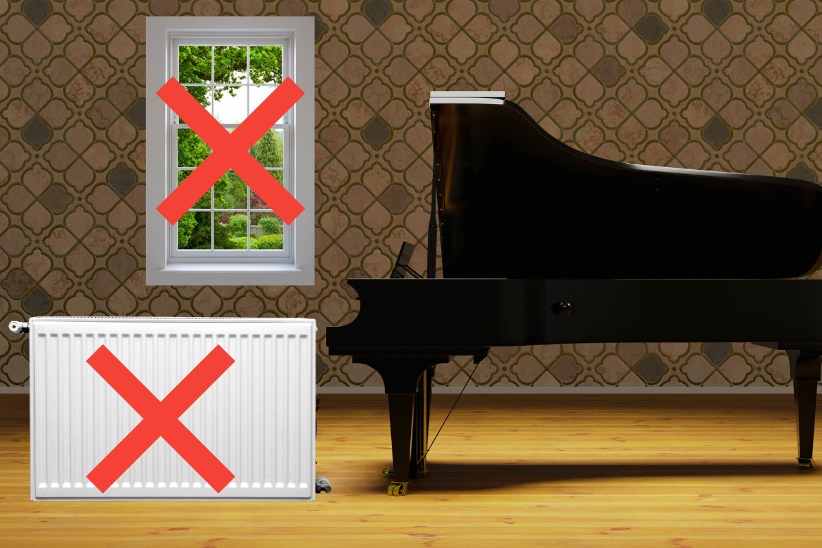 Piano placement like this accelerates tuning instability