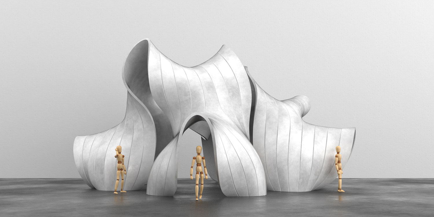 Futuristic, parametric representation of abstract architecture 