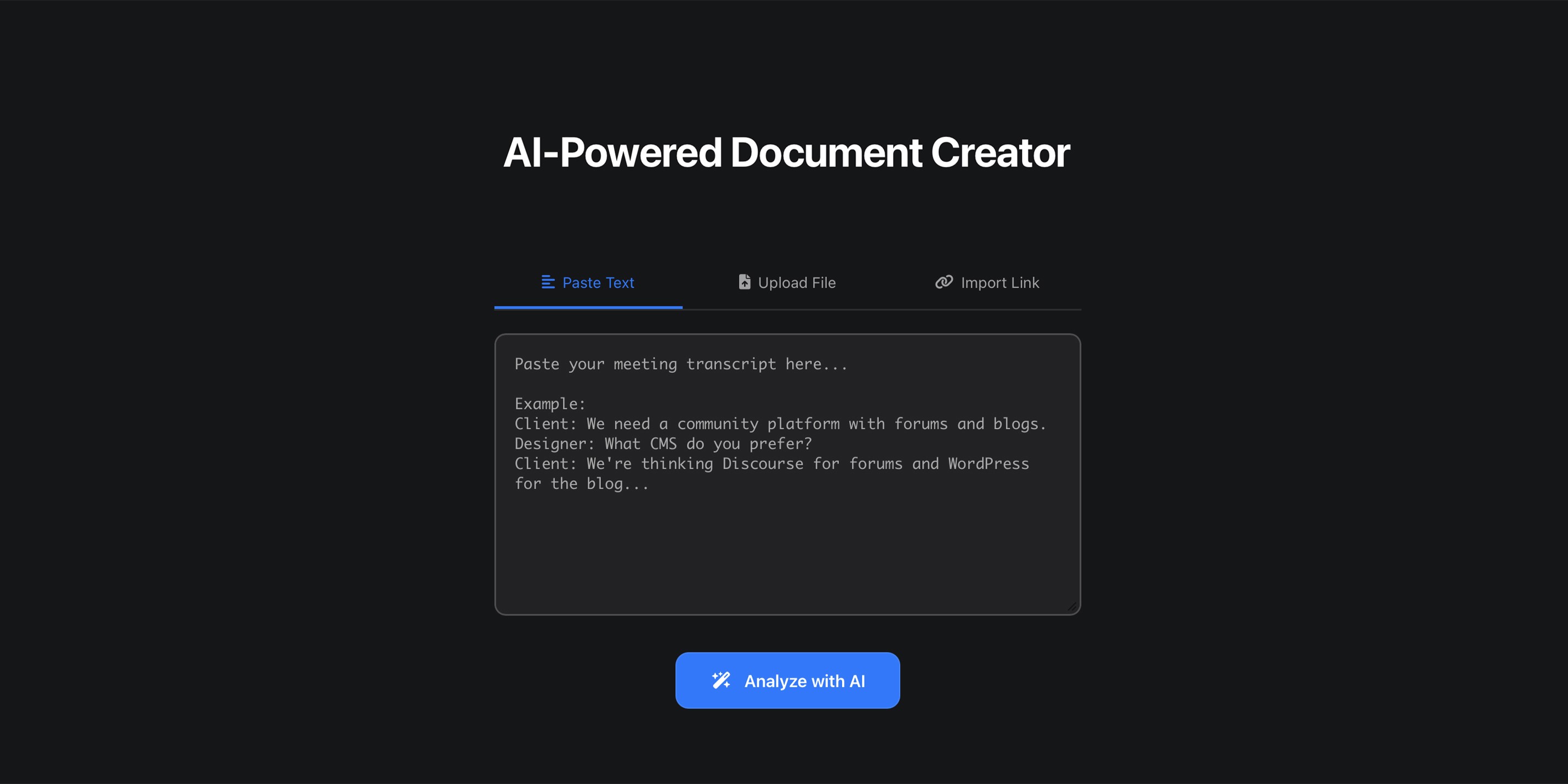 AI Assistant for Design Documentation - add transcripts