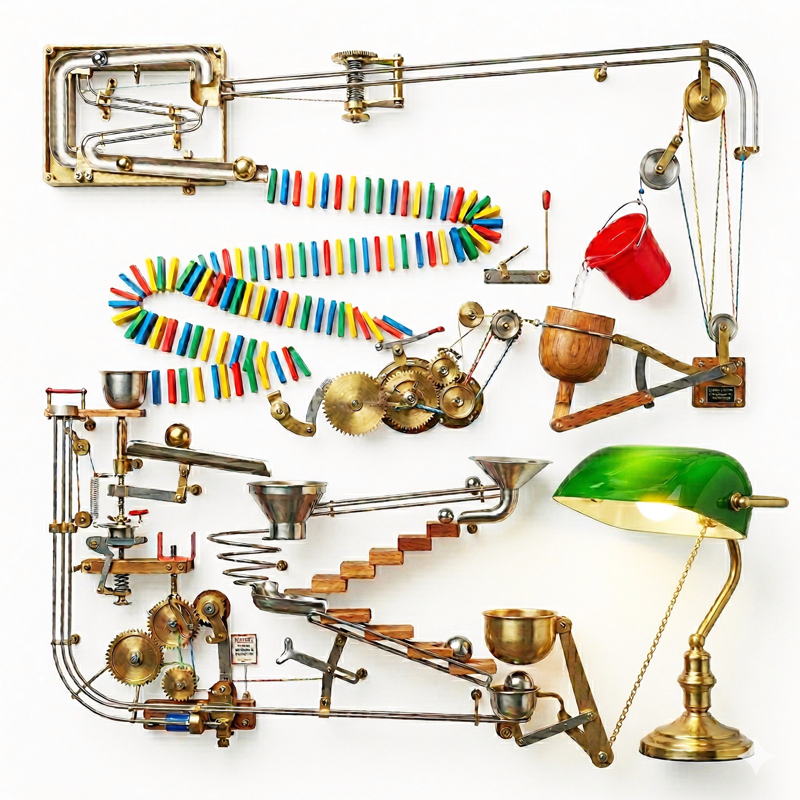 Image of a Rube Goldberg machine.