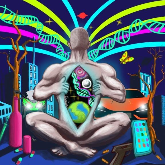 Girl kneeling with sunglasses