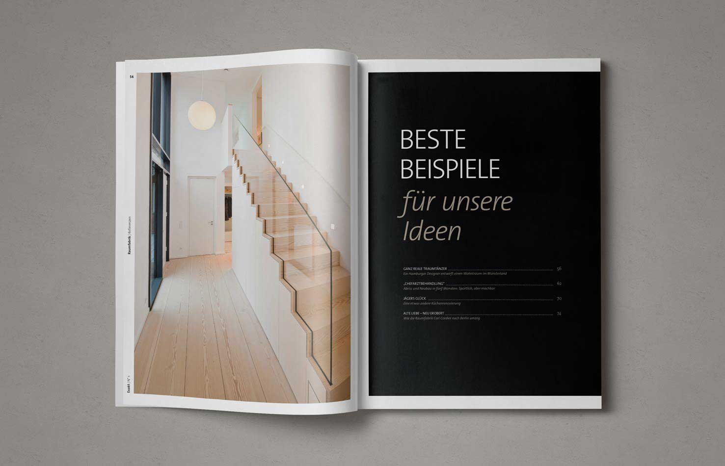 Doppelseite im Exakt Magazin – journalistische Inhalte modern aufbereitet