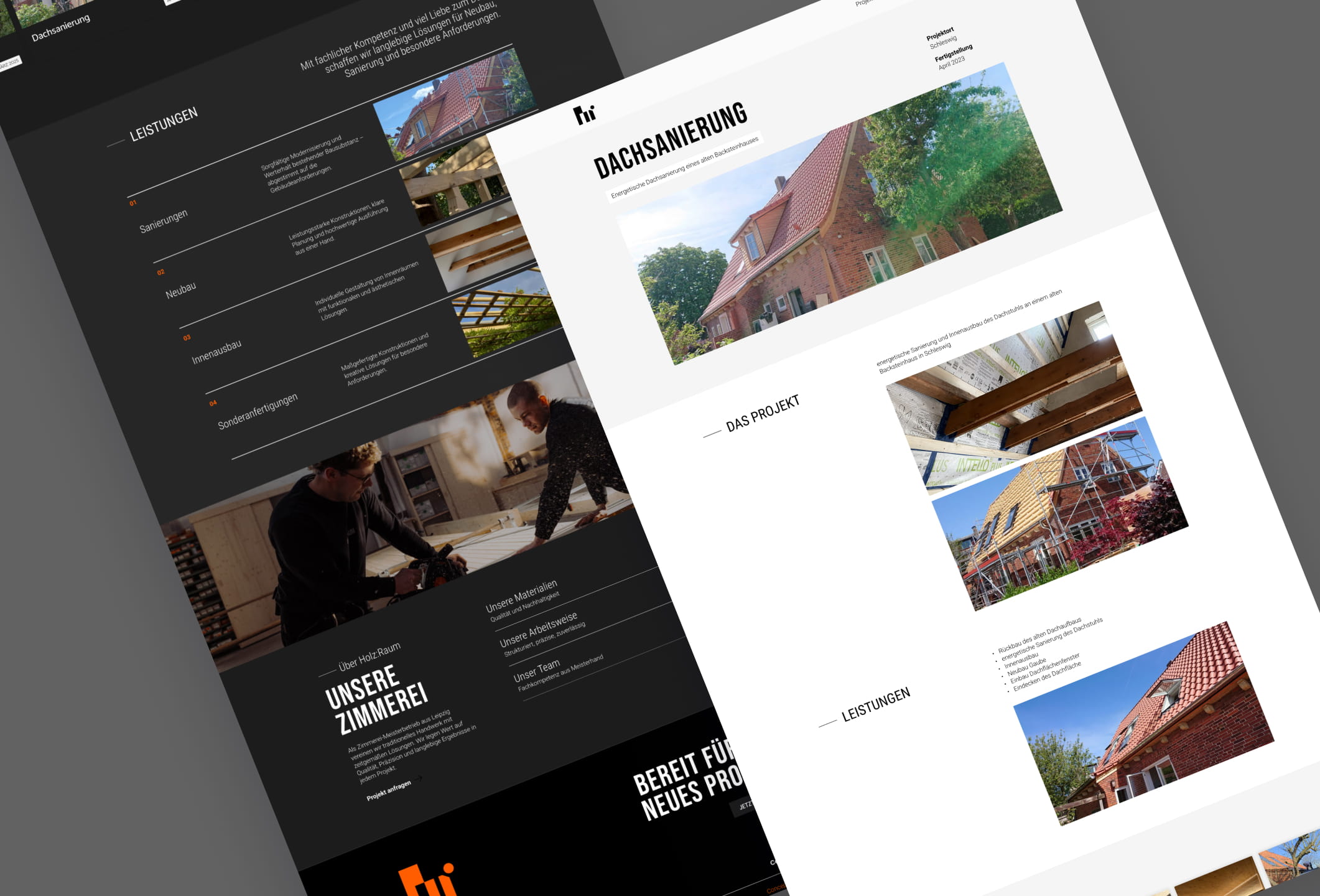 Zimmerei Holz:Raum Website Screen