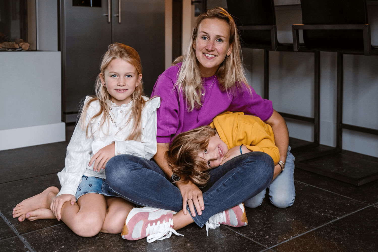 Mother with her children