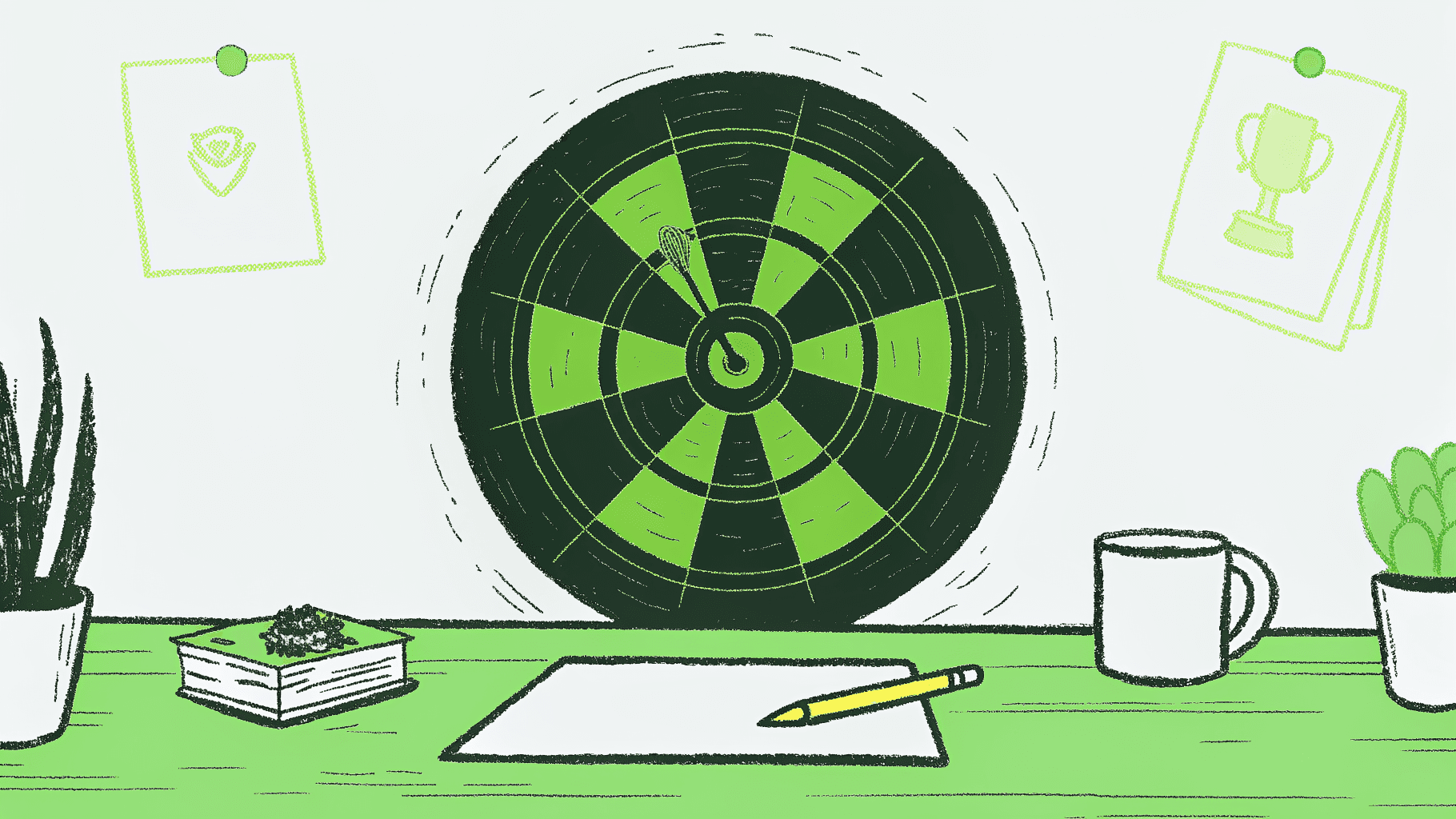 SAT score target with GPA, activities, and essay profile cards on a student's desk