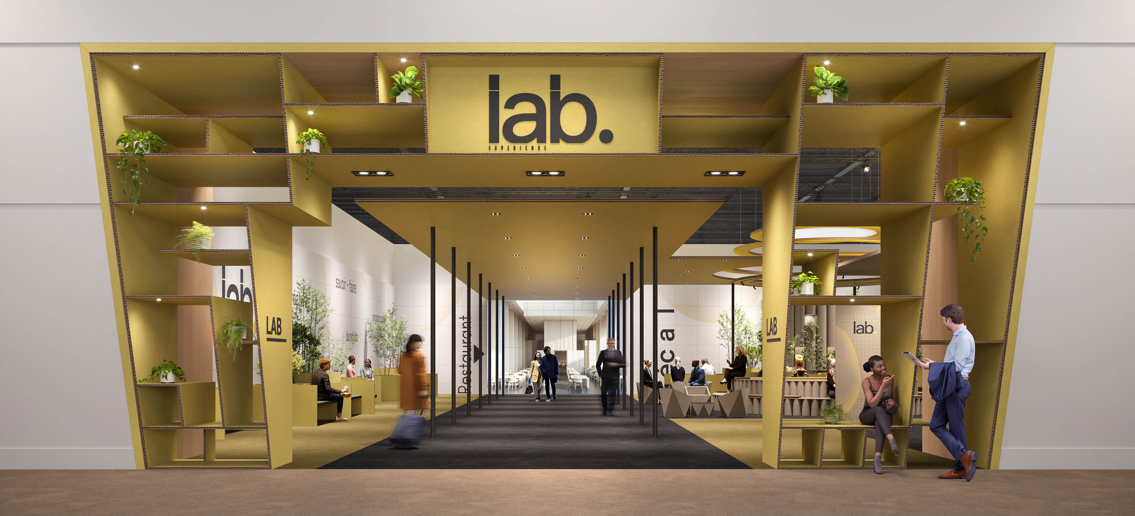 Exhibition retail design concept entrance cardboard
