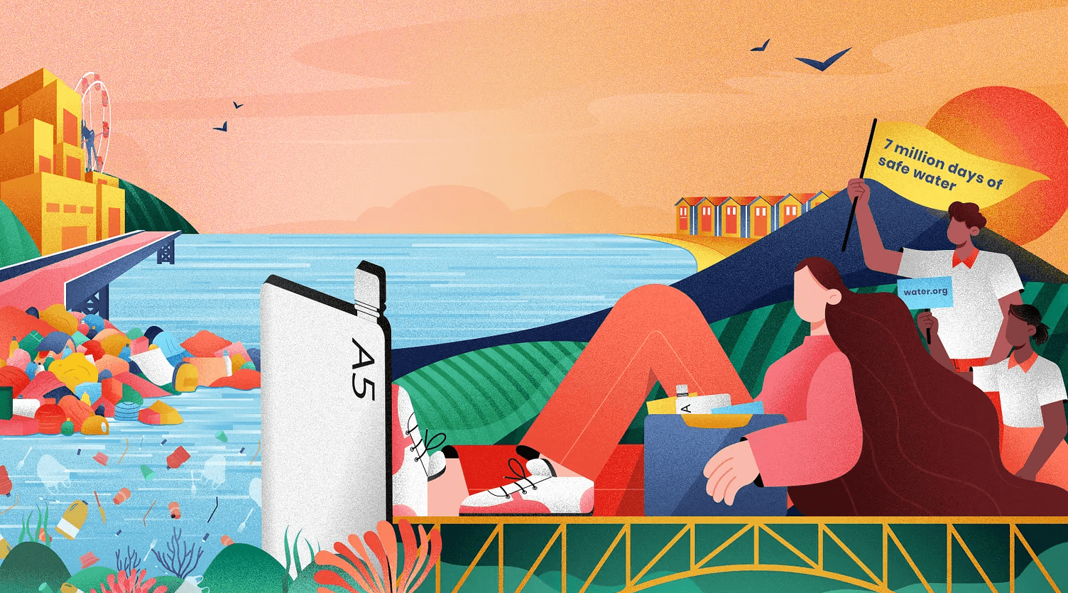 Women On Neon Background