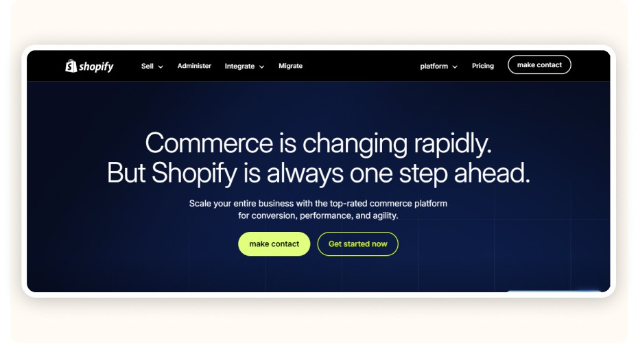  Shopify Plus homepage