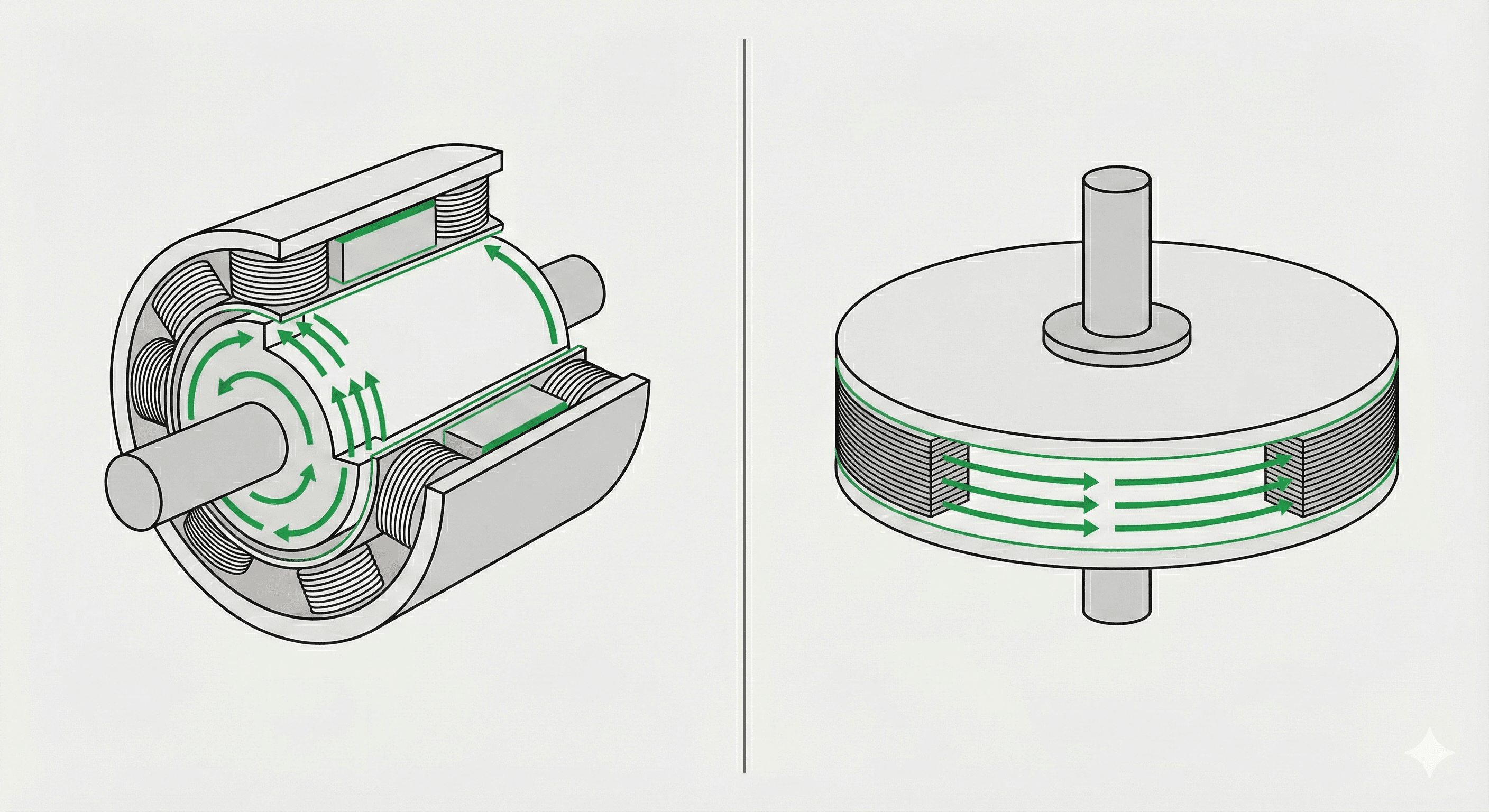 Comparison between radial and axial flux electric motors