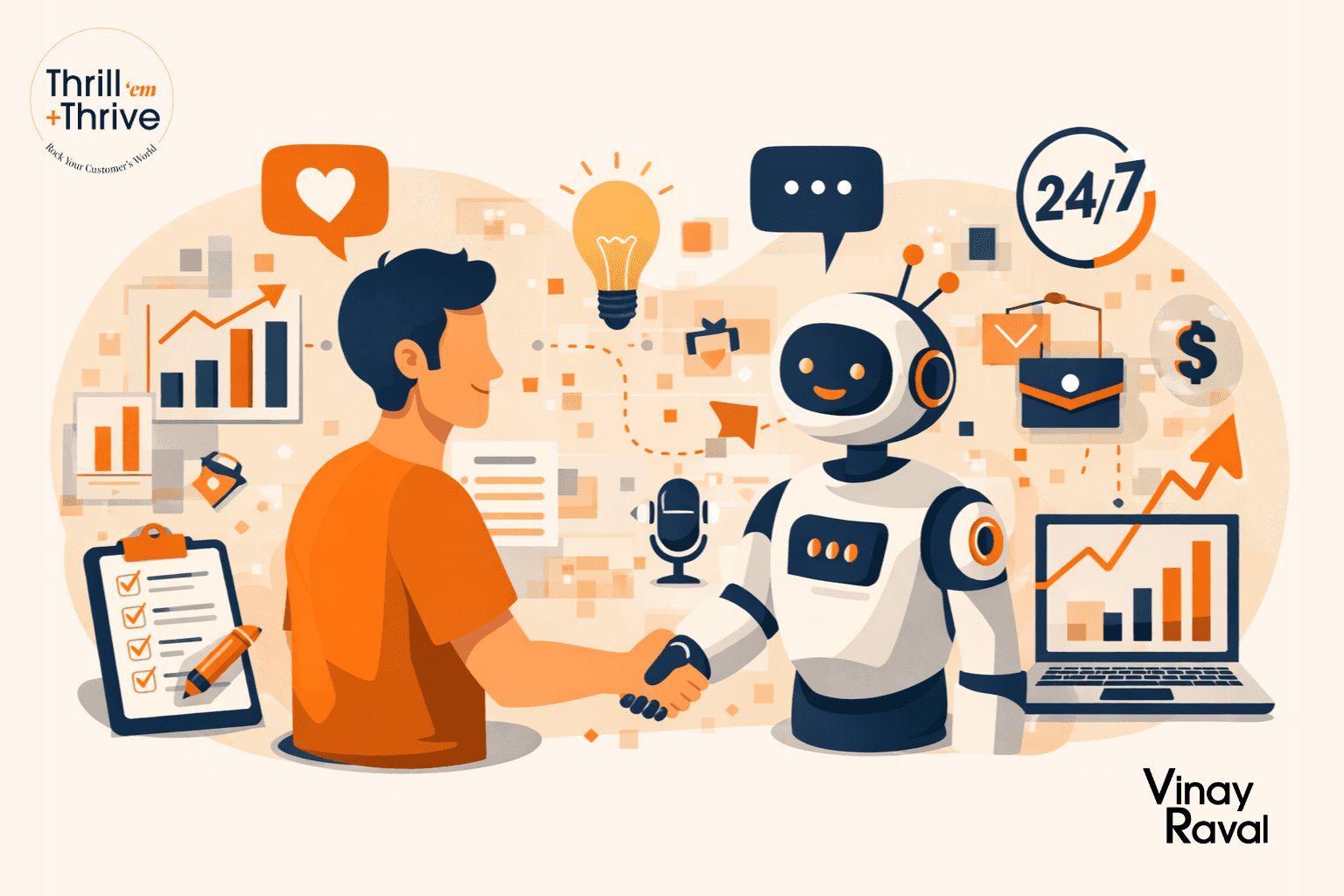 human shaking hands with a robot