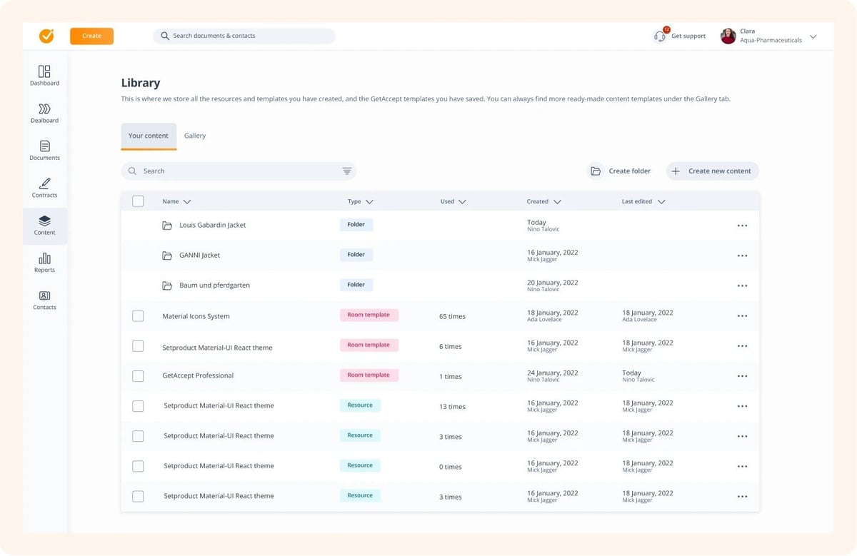 GetAccept Demo - GetAccept Content Library