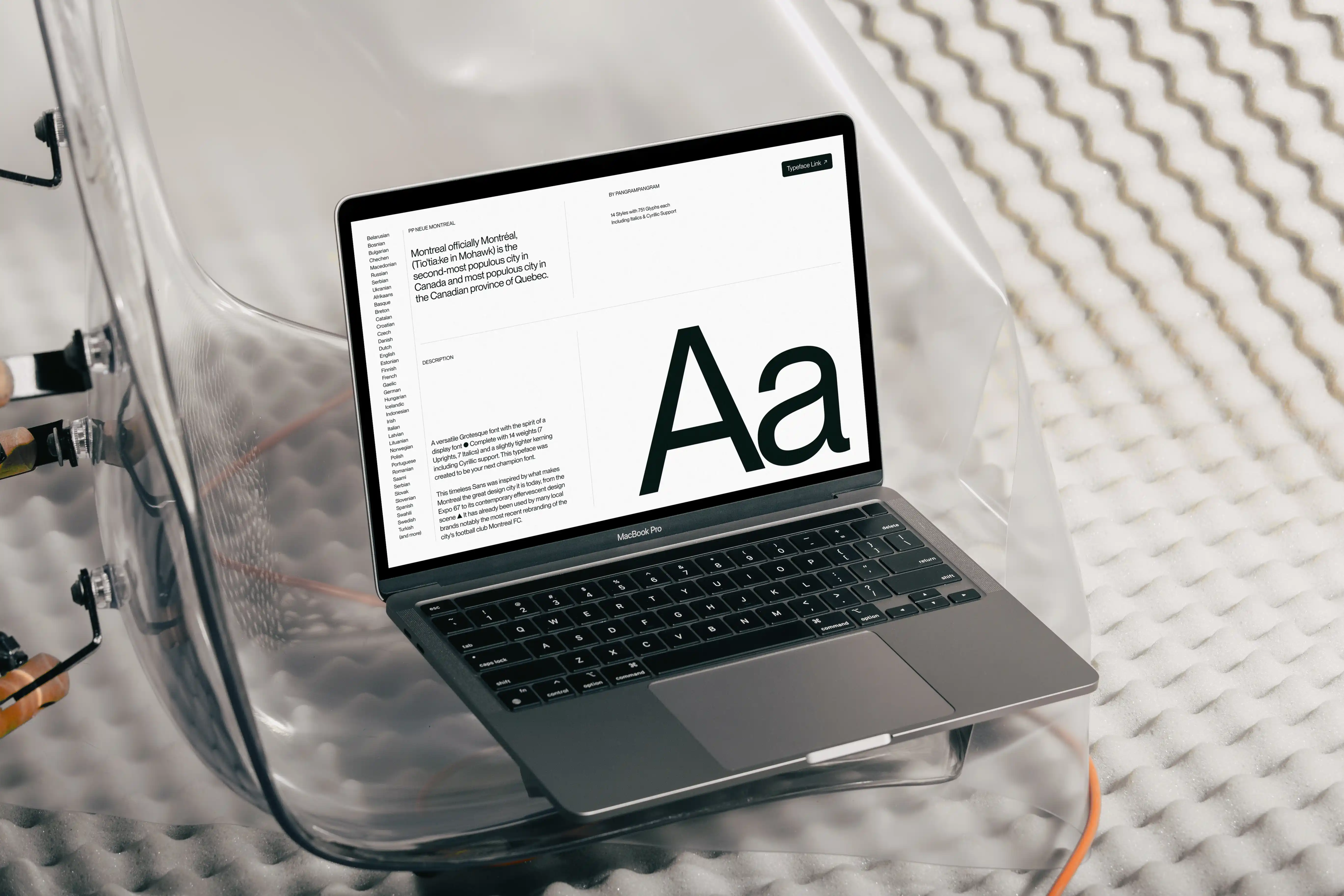 go2digital typography specimen mockup in a laptop