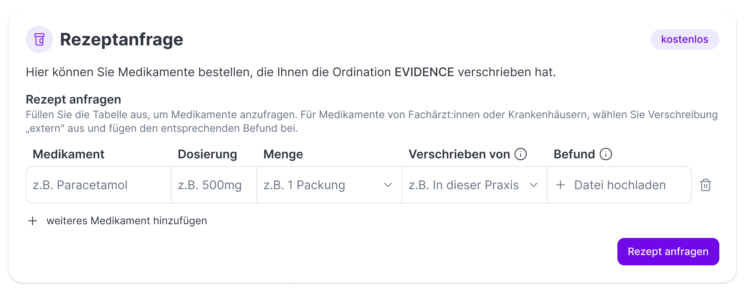 37.clinic - Rezeptanfragen