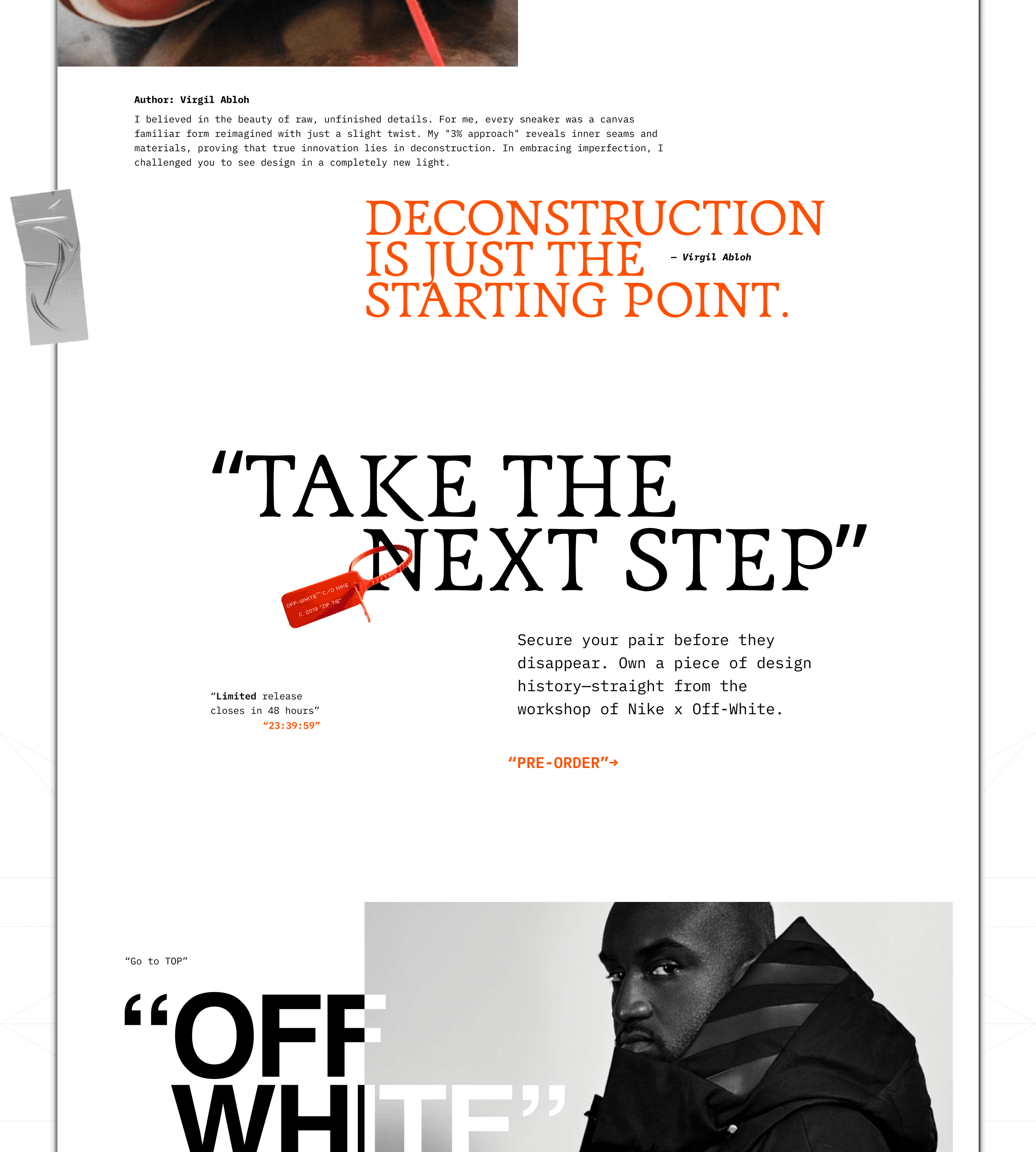 Collage of the nike project and subtext explaining what it is