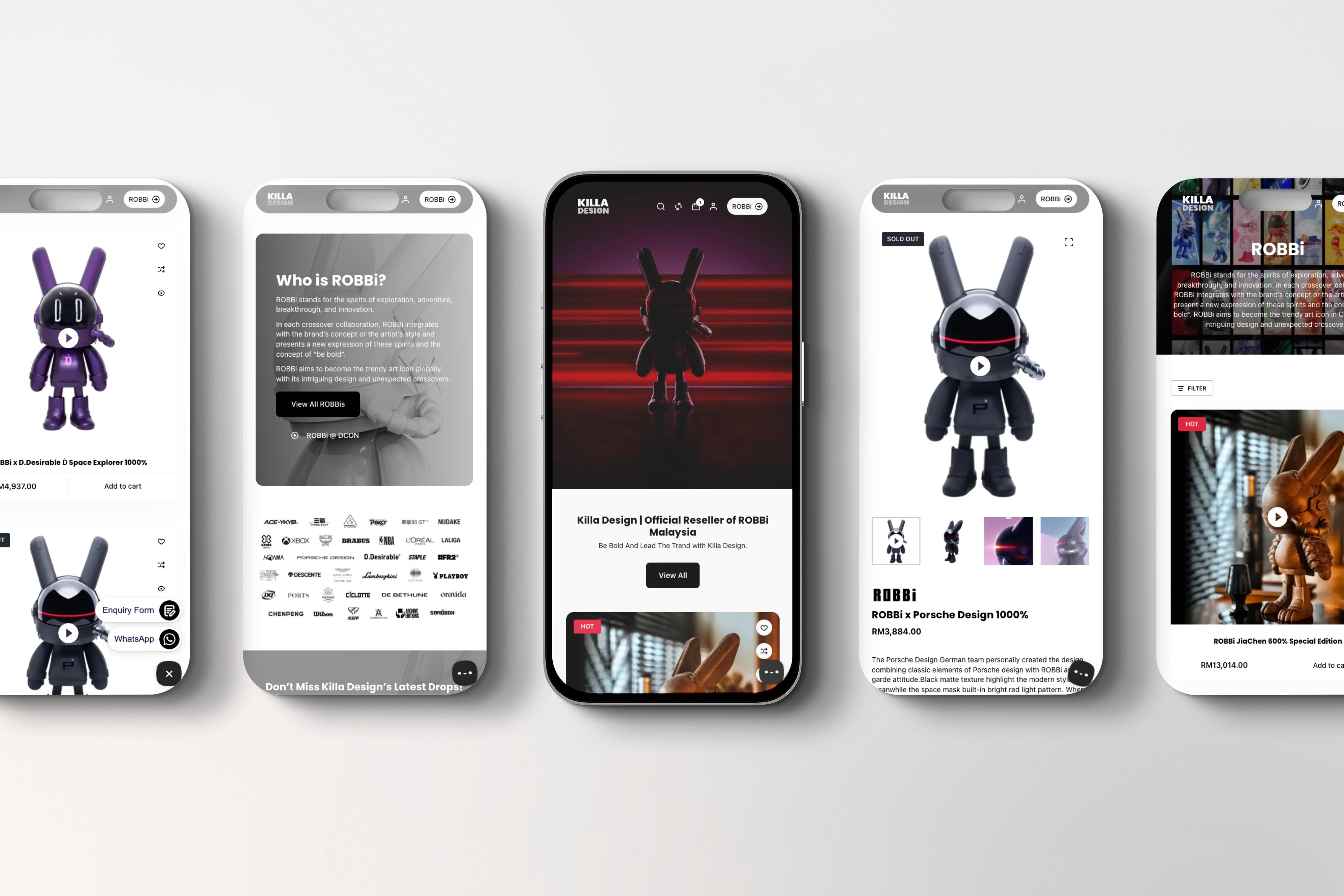 Killa Design website mobile mockup