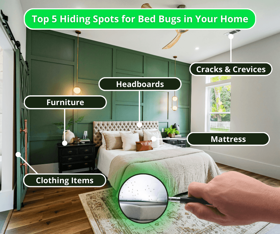 common places bed bugs hide