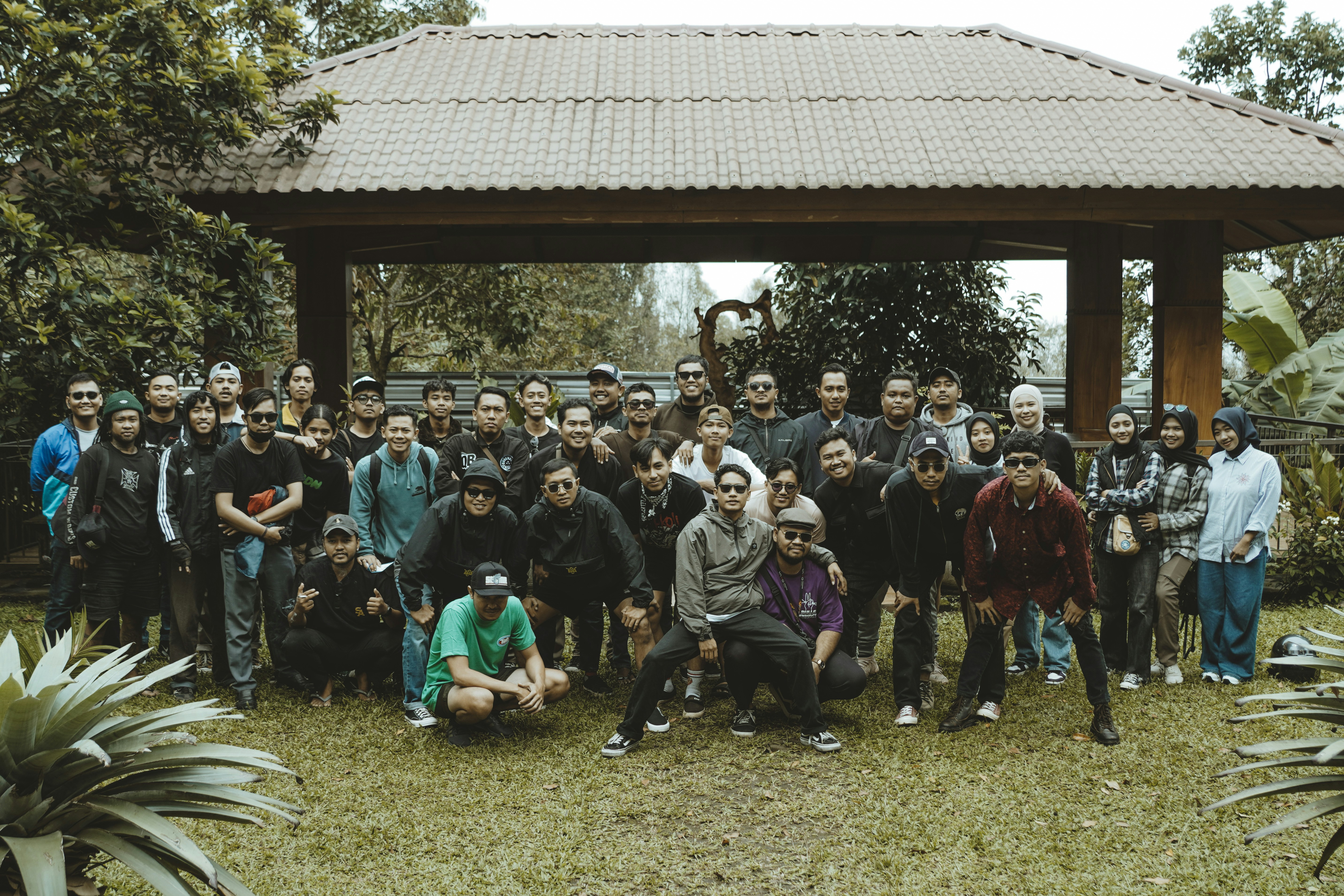 A large group of people posing for a picture.