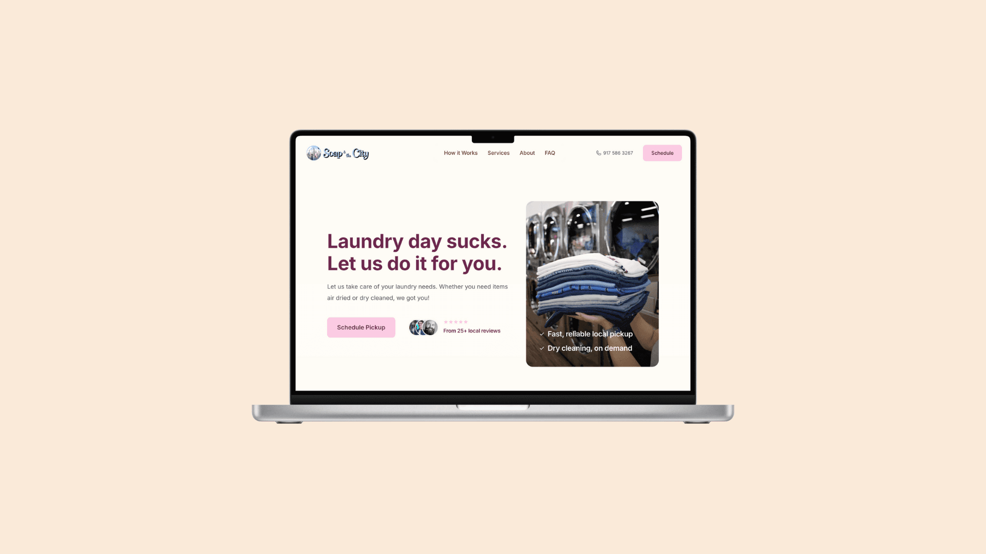 Soap and the City - Laundry service in Brooklyn and Queens - laptop mockup